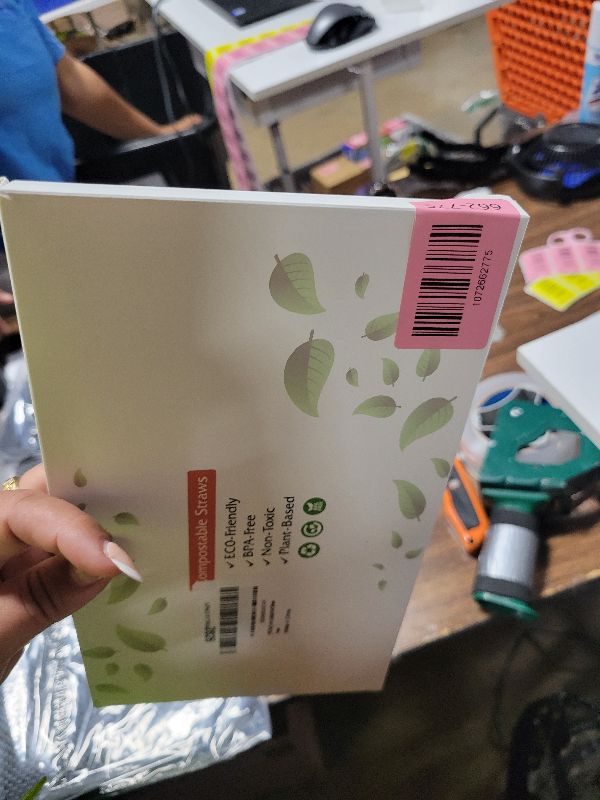 Photo 1 of [100 Pcs] 5 Inch Sugarcane Cocktail Short Straws - Disposable Compostable Biodegradable Drinking Straws for Whiskey Bar Club Cocktail Cold Drinks