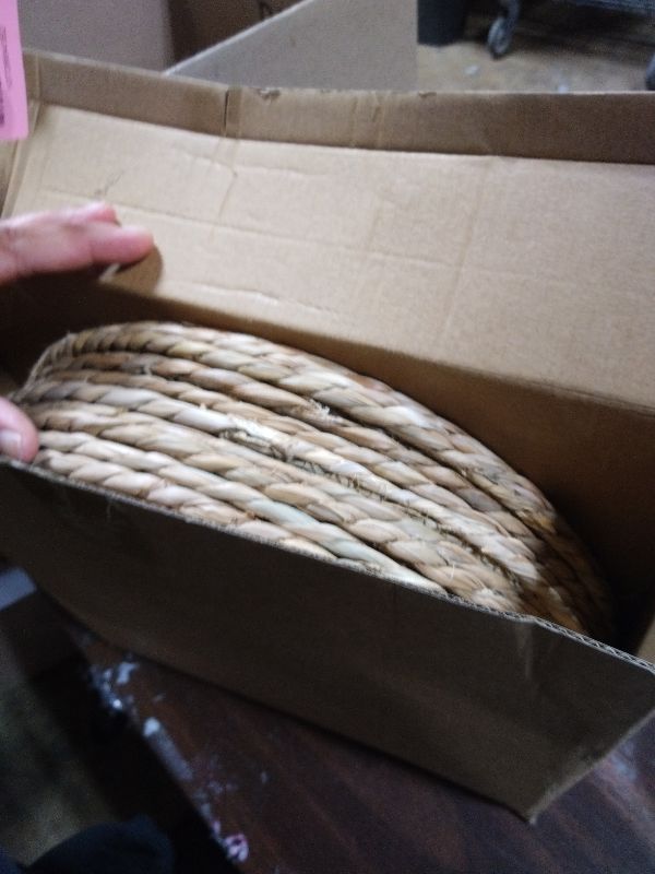 View 2 of 13.8 in Round Woven Placemats Plate Chargers Set of 10, Rattan Wicker Table Mats Chargers for Dinner Plates Boho Farmhouse Rustic Place Mats for Dining Table Decor