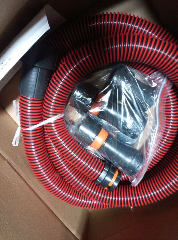 Photo 1 of 10FT Shop Vac Hose, Dust Collection Hose Kit for Home&Shop Vacuums System with 6 Adapters for Woodworking Power Tool & Sander, Compatible with festool/dewalt/bosch/ryobi/makita, etc Most Multi-Brands