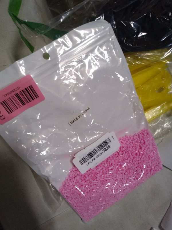 Photo 1 of 2.6mm 10000Pcs Loose Mini Fuse Beads Bulk Refill Kit Stress Relief Pixel Art 3D Craft Melting Beads for DIY Decor Crafts Creative Handmade Projects (Light Pink)