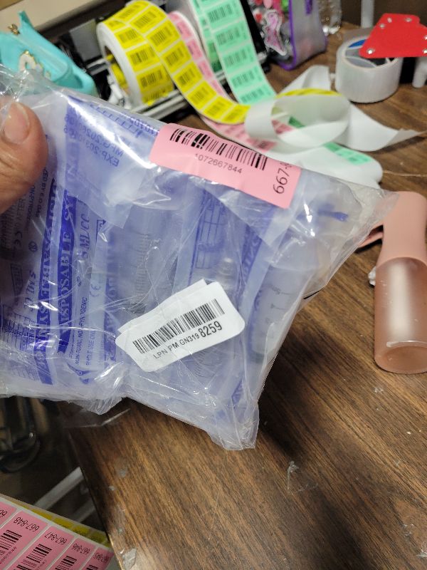 Photo 1 of 20 Pack 5ml Industrial Sterile Syringes with 22Ga 1.2 Inch, Plastic Disposable Syringe for Scientific Labs, Liquids Refilling and Measuring