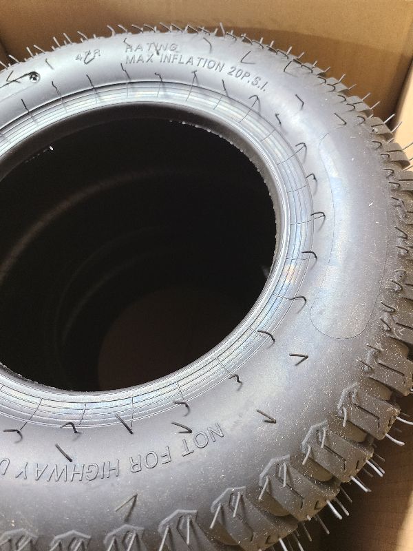 Photo 1 of (2-Pack) 16x6.50-8 Tires - 4PR Durable Tubeless, Replacement Lawn Tractor Tires with Deep Ribbed Treads, Rim Not Included