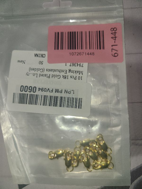 Photo 1 of 10 Pcs 18k Gold Plated Lobster Claw Clasps, with Closed Jump Rings, Jewelry Findings, Suitable for Necklace Clasps, Bracelet Closures, DIY Ideal for Beginners and Jewelry Making Enthusiasts (Golden)