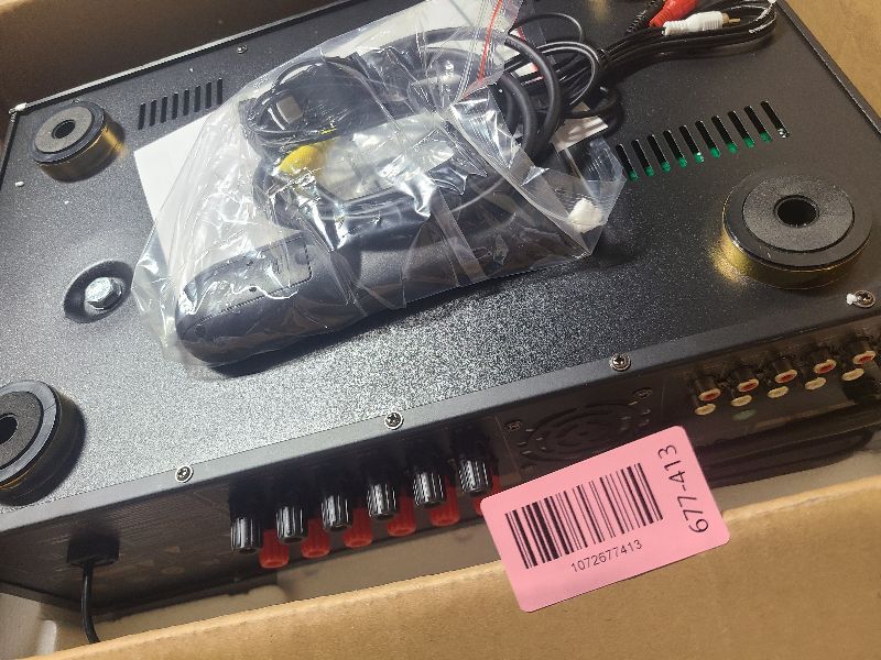 Photo 1 of SOBATTY Stereo Receivers,5.1 Channels Audio Amplifier with HDMI,Optical/Coaxial,Bluetooth/USB,RCA,AC-3 Input,Subwoofer Output for Karaoke,Home,Theater Speakers(Non-Dolby/DTS)