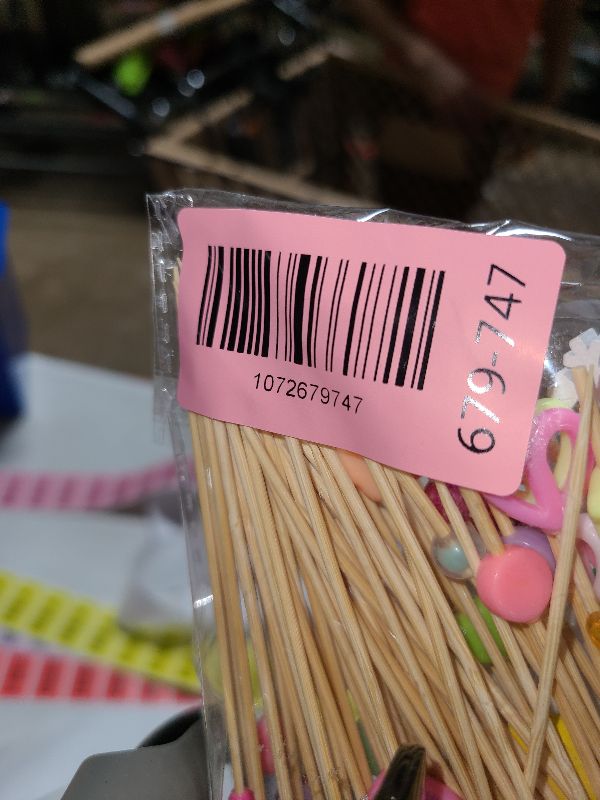 Photo 1 of 100PCS 4.7 Inch Fancy Cocktail Picks, Decorative Bamboo Appetizer Toothpicks with Mixed Shapes, Food Skewers for Appetizers, Drinks, Party, Fruit, Charcuterie Boards Accessories