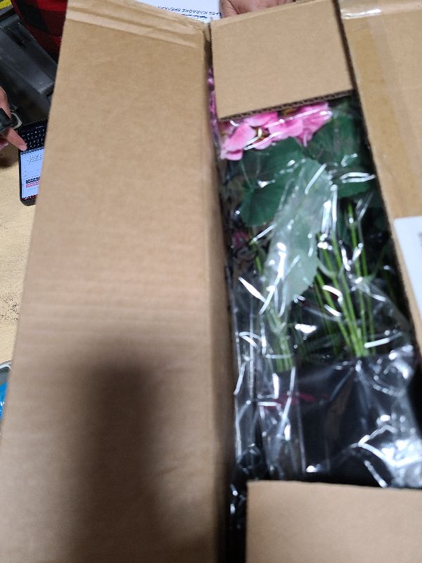 Photo 1 of 2 Pack Artificial Geranium Flowers Topitary Trees for Outdoors, UV Resistant Geraniums Potted Bushes Look Real Silk Faux Plants for Front Door Garden Porch Planter Farmhouse Home Decor (Pink)