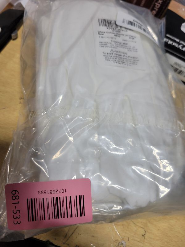 Photo 1 of 12 Pairs White Cotton Gloves for Serving Inspection Costume - Cloth Gloves for Dry Hands Eczema SPA Moisturizing
