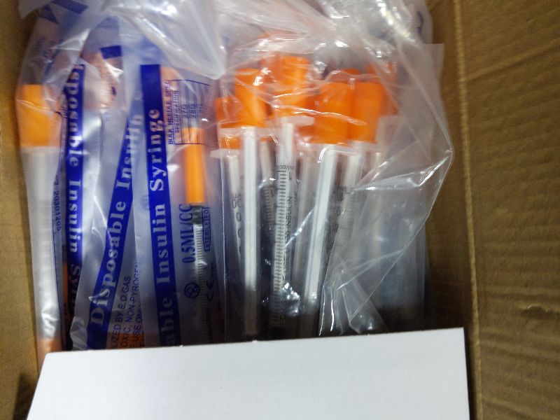 Photo 1 of 100 Pack 31G-1/4"(6mm) 0.5cc Lab Supplies Disposable Liquid Measurement Tool, Individually Wrapped