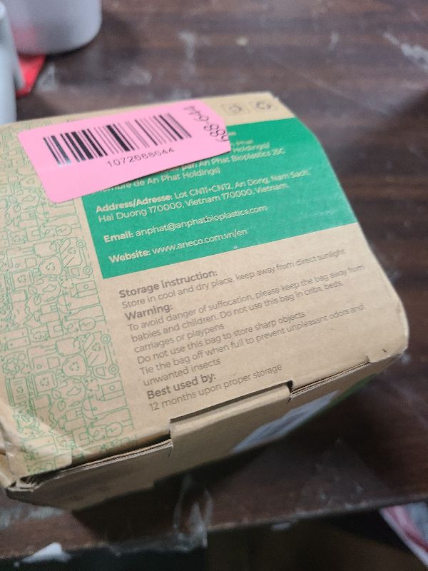 Photo 1 of (Include 10 Bonus Bags) ANECO 100% Compostable Waste Bags 2.6 Gallon, Extra Thick Kitchen Small Compost Bags for Countertop Bin, 110 Count (100 + 10 Extra)