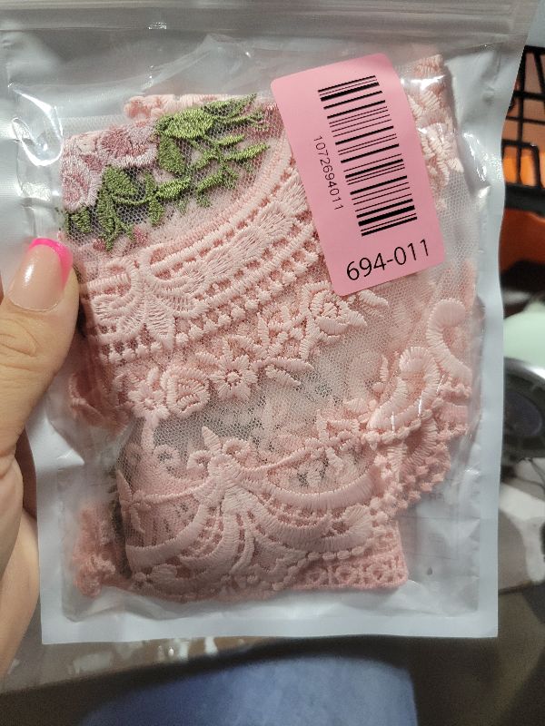 Photo 1 of 2 Pcs Retro Lace Placemats 12''x16'' Lace Doilies for Tables French Crochet Doilies Pink Oval Place Mats Cup Mat Handmade Embroidered Table Mats for Wedding Home Decor