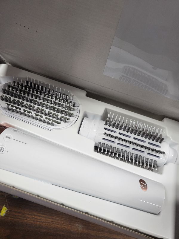 View 2 of "T3 AireBrush Duo Interchangeable Hot Air Blow Dry Brush with Two Attachments Includes 15 Heat and Speed Combinations, T3 IonFlow Technology, Volume Booster Switch, Lock-in Cool Shot"
