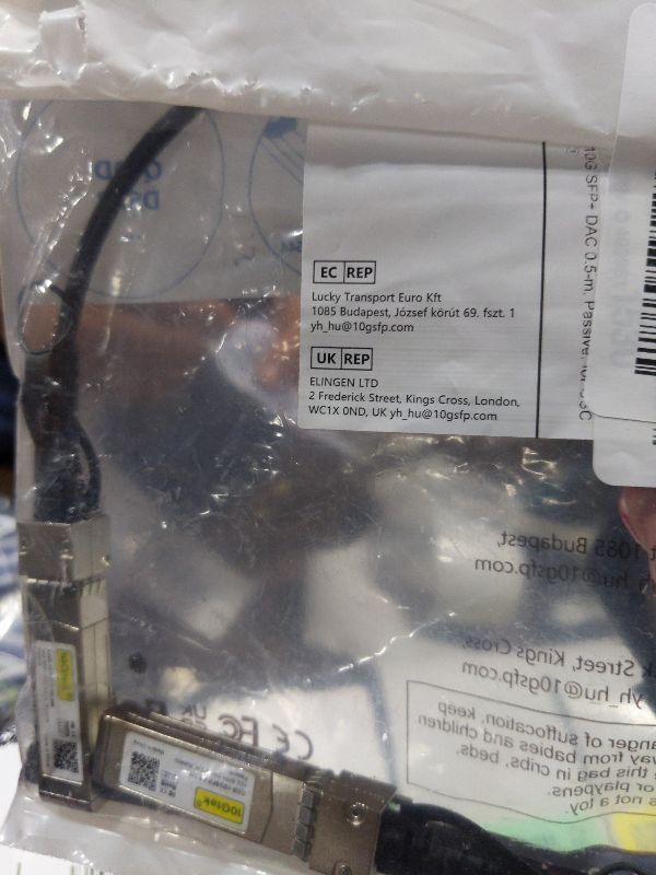 Photo 1 of 10Gtek SFP+ DAC Twinax Cable, 10G SFP+ to SFP+ Direct Attach Copper Patch Passive Cable for Cisco SFP-H10GB-CU0.5M, Ubiquiti UniFi UC-DAC-SFP+, TP-Link TL-SM5220-0.5M, Fortinet and More, 0.5-Meter