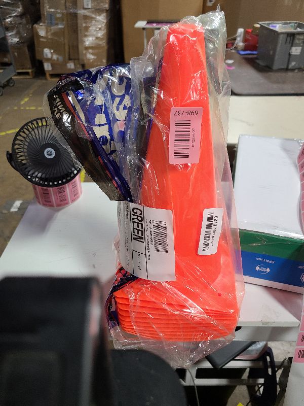 Photo 1 of 12 Inch Traffic Training Sports Cones, [10 Pack] Orange Safety Cones, Soccer Basketball Cones for Drills, Plastic Marker Cones for Indoor/Outdoor Activity & Festive Events