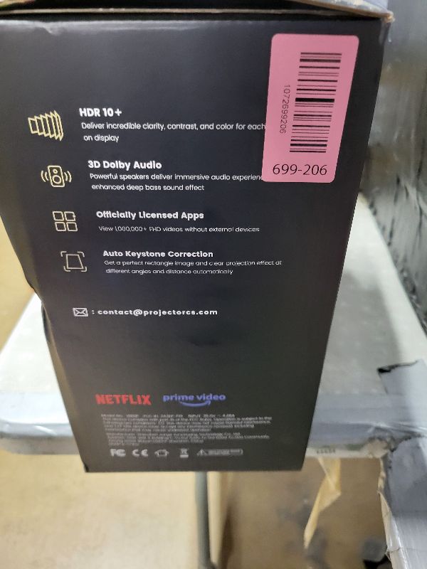 Photo 1 of [2500 ANSI & 30W Speakers] Alvar 4K Support Projector with WiFi 6 and Bluetooth, dbx-tv Sound, Built in NetfIix App & DoIby Audio Outdoor Proyector, Auto Focus & Keystone Native 1080P Smart Projector