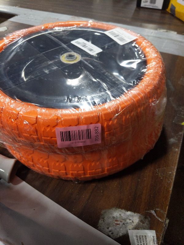 View 2 of 13" Flat Free Wheels Replacement for GOR Garden Cart Tires, 4.00-6 Solid Tires with 5/8"Bearings, 13" No Flat Wheels for GOR Garden Carts/Hand Trucks/Garden Carts?Orange?