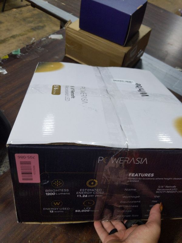 Photo 1 of 12 Pack 5/6 Inch LED Can Lights with Night Light, Metal 5CCT Retrofit Recessed Lighting Selectable 2700K-6000K Dimmable, 12W=75W, 1200LM Downlight with Metal Smooth Trim - ETL and Energy Star