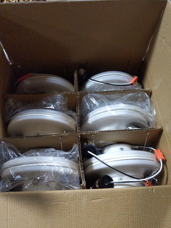 Photo 1 of 12 Pack 5/6 Inch LED Can Lights with Night Light, Metal 5CCT Retrofit Recessed Lighting Selectable 2700K-6000K Dimmable, 12W=75W, 1200LM Downlight with Metal Smooth Trim - ETL and Energy Star
