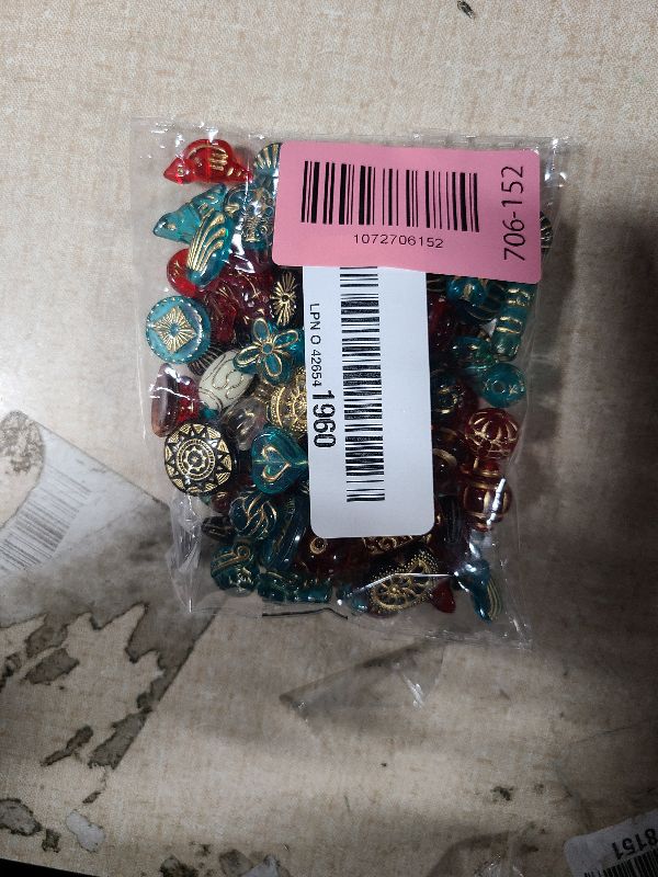 View 2 of 100G Vintage Acrylic Beads for Jewelry Making, About 130pcs Mixed Style Plastic Unique Bead, Baroque Style 8-30mm Size Beads (Red)
