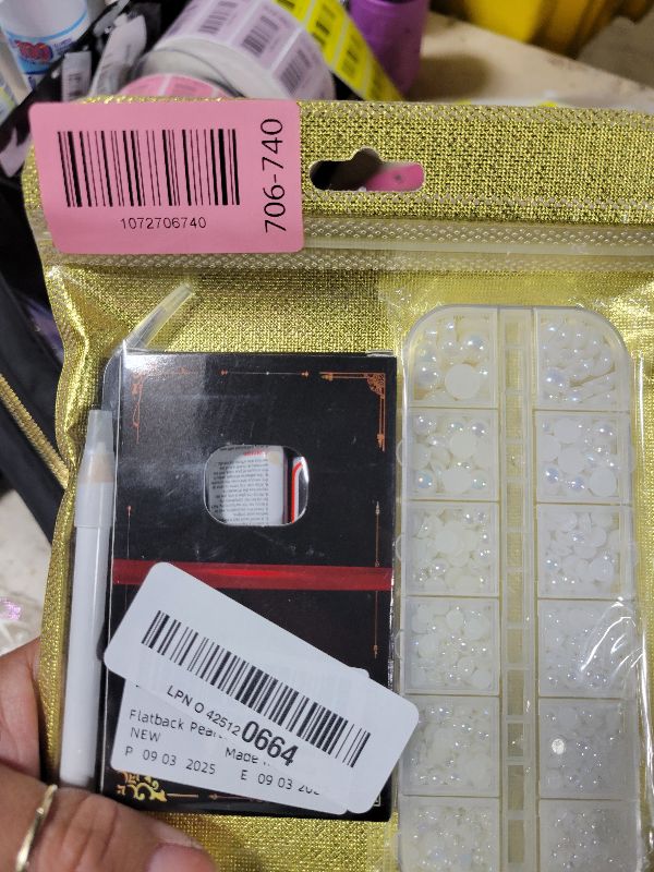 Photo 1 of 13000Pcs Flatback Pearls for Crafting (Beige AB), Assorted Size 2/3/4/5/6/8/10mm Half Pearl with 3Pcs 10ml B7000 Jewelry Glue, Bedazzling Bead for DIY Crafts Clothing Tumblers Shoes Nail Art