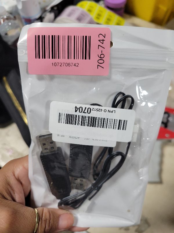 Photo 1 of 2-Pack USB RC Car Charger Cable Compatible with Carrera Mario Kart Mach 8 RC Car Vehicles Remote Controller 2.4, 3.7V Battery Charging Cord for Remote Control Cars, 2FT Charging