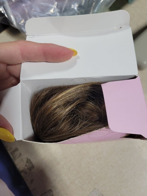 Photo 1 of 14 Inch Ponytail Extension - Clip in Ponytail Hair Extensions, Curly Wavy Pony Tails Hair Extensions, Synthetic Claw Clip Ponytail Extension for Women (Color: Chestnut Brown With Golden Highlights)