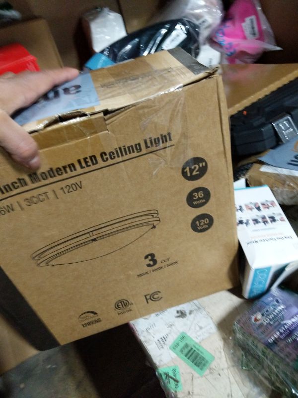 Photo 1 of 2-Pack 36W LED Ceiling Light Fixture (450W Equiv), 12IN Modern Flush Mount Ceiling Lights, Dimmable Ceiling Lamps Super Bright 3200LM, 3000K/4000K/5000K Adjustable for Bedroom Kitchen Bathroom Hallway