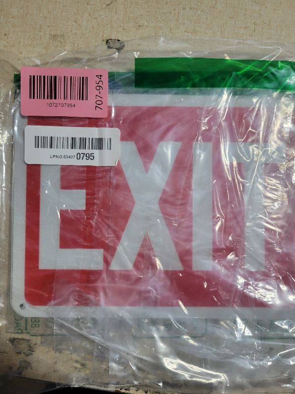 Photo 1 of (2 Pack) Exit Signs, Aluminum Exit Sign with Red Background, Exit Sign for Door and Wall Mount - High Visibility Reflective Safety Signs, Easy to Install (Red Exit Signs, 8 x 6 inches)