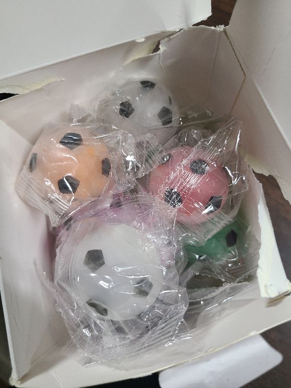 Photo 1 of 20 Pack Mini Stress Balls Set Fidget Toys for Adults, Colorful Soccer Squishy Squeeze Stress Relief Ball, Party Favors Bags Gifts