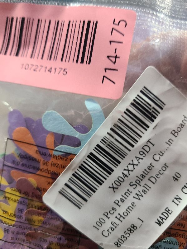 Photo 1 of 100 Pcs Paint Splatter Cutouts Colorful, Paper Multicolor Art Paint Party Decorations for Birthday Party Decoration School Bulletin Board Craft Home Wall Decor