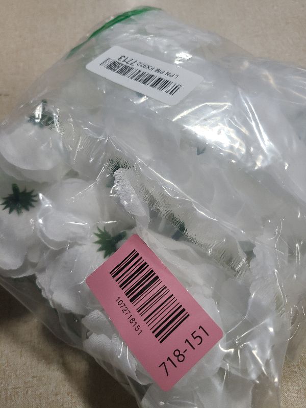 Photo 1 of 20 Pcs Rose Flower Head, Artificial Flowers Bulk for DIY Crafts, 3in Fake Rose Silk Flower Head for Decoration, Wedding Home Party Decor Garland Baby Shower Centerpiece Decor (20, white)