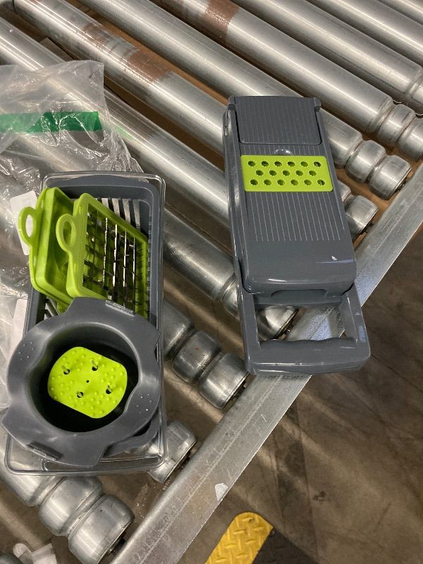 Photo 1 of **MISSING PARTS**14-in-1 Vegetable Chopper with Container – Onion Chopper, Dicer, Slicer & Grater, Food Chopper with Stainless Steel Blades, BPA-Free, Easy Clean, Green