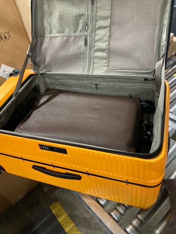 Photo 1 of ***DAMAGED -SELLING AS IS *** Kaleenie 2 pieces 20/29 Aluminum Frame Carry On and Checked Luggage Set with Side Opening, Lightweight Hardshell ABS+PC Trunk Suitcase with TSA Lock, 360° Universal Wheels & Adjustable Handle, Orange