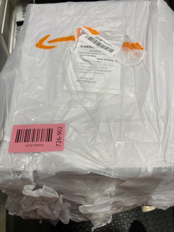 Photo 1 of 100 Pack 9x11.5 Inches Rigid Mailers – Self Adhesive White Cardboard Envelopes – Used as Mailing Supplies for Documents, Photos, CDs, Magazines, and Literature