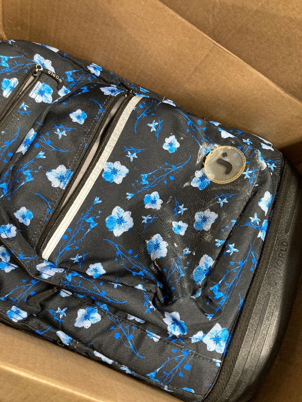Photo 1 of ***Zipper broken bad***J World New York Sundance Rolling Backpack Girl Boy Roller Bookbag, Night Bloom, 20 X 13 X 9 (H X W X D), RBS-19 NIGHT BLOOM***Zipper broken bad***