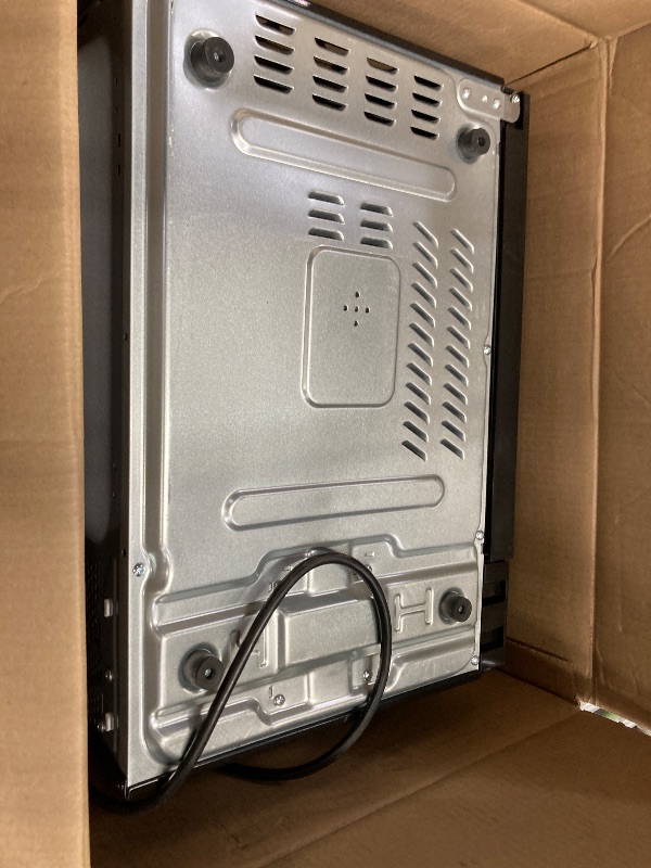 Photo 1 of ***DAMAGED -SELLING AS NON-FUNCTIONAL -PARTS ONLY*** Farberware 1.1 Cu. Ft. Countertop Microwave Oven – 1000 Watts Power, Auto Cook Settings, Defrost, Easy Clean and Child Safety Lock - Stainless