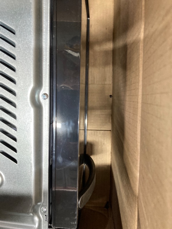 Photo 1 of ***DAMAGED -SELLING AS NON-FUNCTIONAL -PARTS ONLY*** Farberware 1.1 Cu. Ft. Countertop Microwave Oven – 1000 Watts Power, Auto Cook Settings, Defrost, Easy Clean and Child Safety Lock - Stainless
