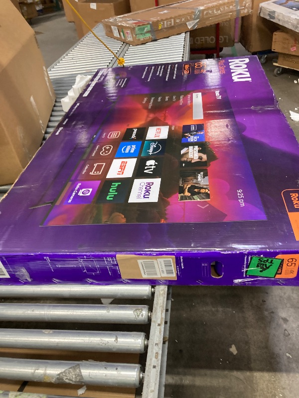 Photo 1 of **It's used and it's broken, it doesn't work***Roku Smart TV – 65-Inch Plus Series, Mini-LED TV – RokuTV with Enhanced Voice Remote – Flat Screen 4K QLED Television with Dolby Vision & Wi-Fi for Streaming Live Local News, Sports