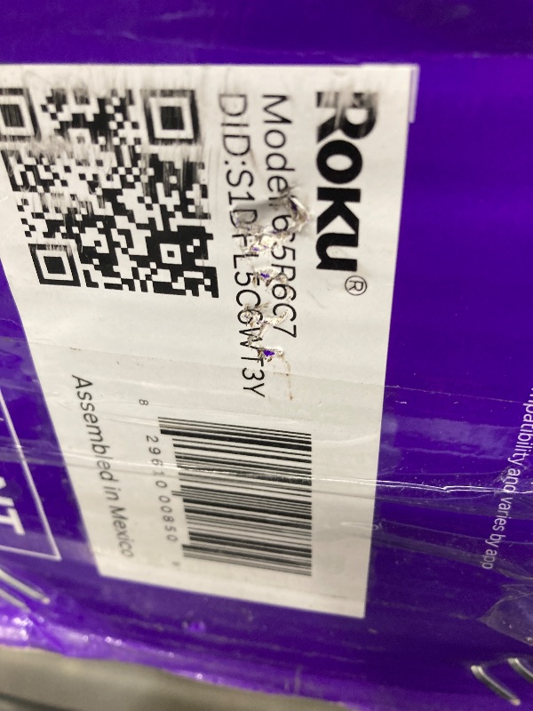 Photo 1 of **It's used and it's broken, it doesn't work***Roku Smart TV – 65-Inch Plus Series, Mini-LED TV – RokuTV with Enhanced Voice Remote – Flat Screen 4K QLED Television with Dolby Vision & Wi-Fi for Streaming Live Local News, Sports