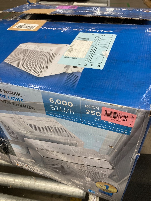 Photo 1 of ***DAMAGED -BOTTOM CORNER DENT/BENT INWARD***SELLING AS IS *** Midea 6,000 BTU U Shaped Smart Inverter Window Air Conditioner - Cools 250 Sq Ft, Ultra Quiet with Open Window Operation - Alexa/Google Assistant Compatible, 37% Energy Savings, Remote (2026 E