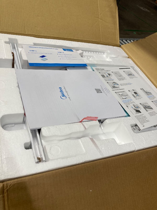 Photo 1 of ***DAMAGED -BOTTOM CORNER DENT/BENT INWARD***SELLING AS IS *** Midea 6,000 BTU U Shaped Smart Inverter Window Air Conditioner - Cools 250 Sq Ft, Ultra Quiet with Open Window Operation - Alexa/Google Assistant Compatible, 37% Energy Savings, Remote (2026 E