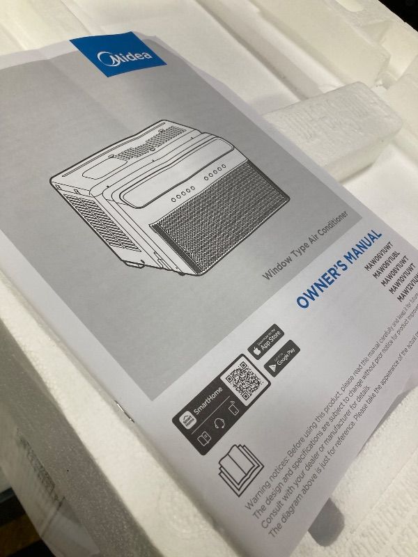 Photo 1 of ***DAMAGED -BOTTOM CORNER DENT/BENT INWARD***SELLING AS IS *** Midea 6,000 BTU U Shaped Smart Inverter Window Air Conditioner - Cools 250 Sq Ft, Ultra Quiet with Open Window Operation - Alexa/Google Assistant Compatible, 37% Energy Savings, Remote (2026 E