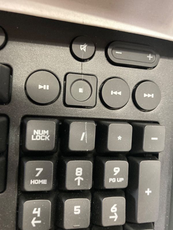 Photo 1 of ***LIGHT CUTS INTO KEYBOARD*SEE PICS***Logitech G213 Prodigy Gaming Keyboard - Wired RGB Backlit Keyboard with Mech-Dome Keys, Palm Rest, Adjustable Feet, Media Controls, USB, Compatible with Windows – Black***LIGHT CUTS INTO KEYBOARD*SEE PICS***