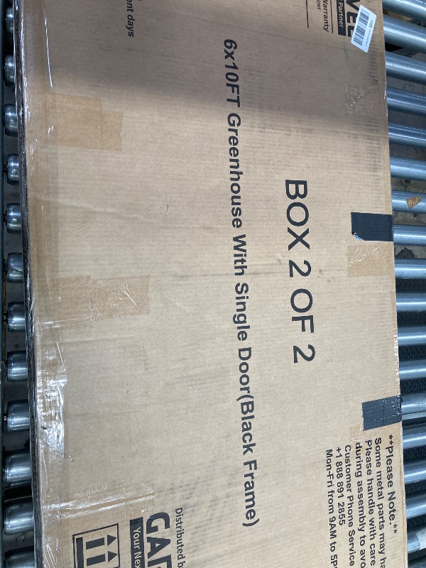 View 3 of **ONLY BOX 2 OF 2**6x10 FT Greenhouse for Outdoors, Polycarbonate Greenhouse with Roof Vent, Ground Nails, Lockable Push Door, Aluminum Large Walk-in Green House for Outside Garden Backyard, Patio, Lawn, Black