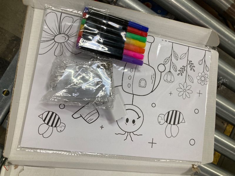 Photo 1 of ***DAMAGED SCREEN CRACKED -SELLING AS PARTS ONLY*** LED Drawing Board -13.7'' X 10" Doodle Glow Board for Christmas Gift, Room/Store/Festival,etc. with 4 Modes & 7 Colors, LED Glow Drawing Board with Adapter, 7 Markers & Tracing Paper