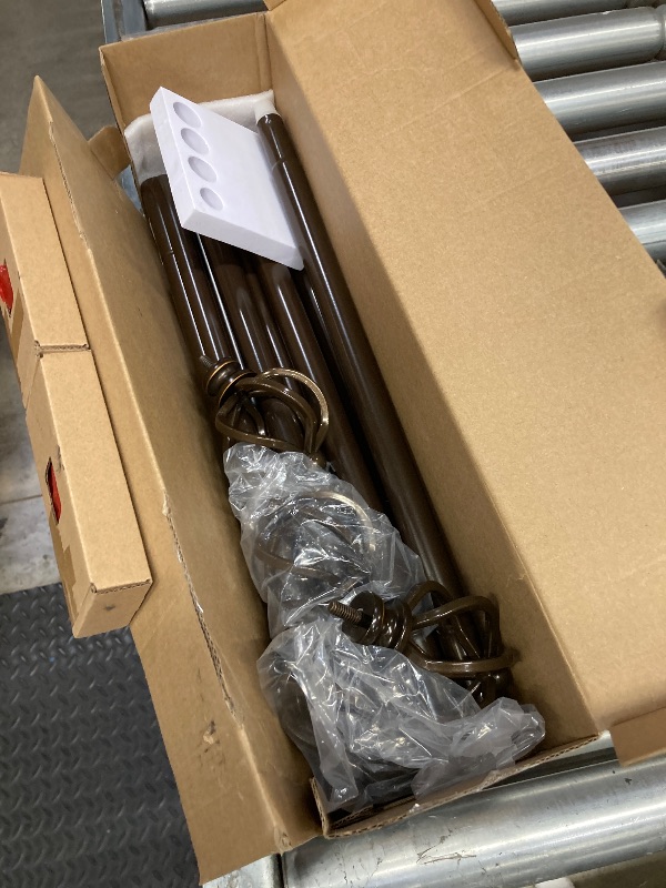 Photo 1 of **MISSING PARTS***KAMANINA 2 Pack Curtain Rods 32 to 58 Inches (2.6-4.8ft), 3/4 Inch Curtain Rods for Windows Splicing Adjustable Single Drapery Rod with Twisted Cage Finial, for Indoor and Outdoor, Bronze