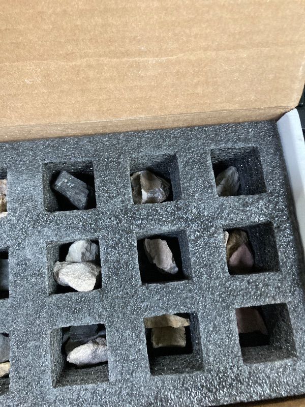 Photo 1 of ***MISSING PARTS -SELLING AS IS*** EISCO 12 Piece Introduction to Sedimentary Rocks Kit - Includes 1" Specimens - Great for Geology Classrooms & Basic Field Testing Labs - Tech Cut Rocks