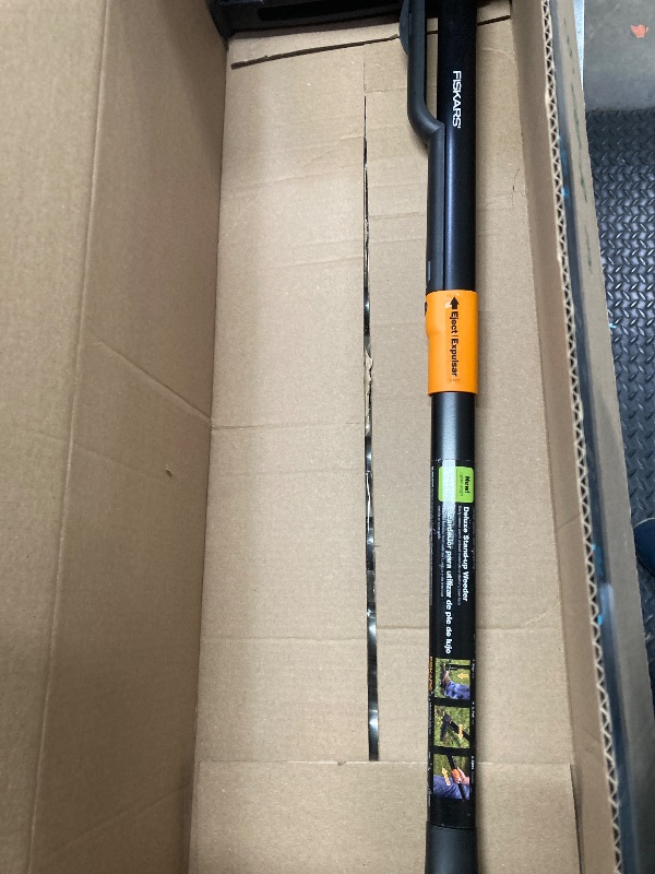 Photo 1 of **MISSING HANDLE CAP***Fiskars 4-Claw Stand Up Weed Puller Tool, Gardening Hand Weeding Tool with 39" Long Ergonomic Handle with Easy-Eject Mechanism