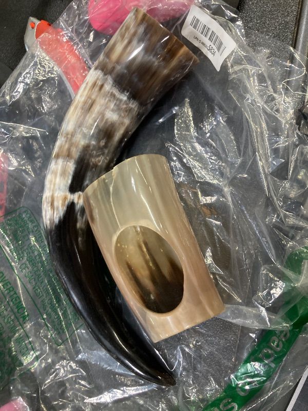 Photo 1 of ***STAND IS CRACKED***OLDEMPEROR Viking Drinking Horn - 12 Inch with Horn | Handmade Beer Cup | Food Grade | Unique Genuine Ox with Iron Stand | Natural Shine Finish | Chirstmas Viking Gift for Men & Women***STAND IS CRACKED***