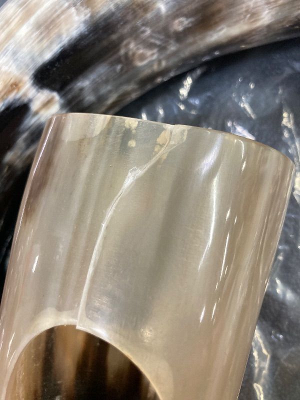 Photo 1 of ***STAND IS CRACKED***OLDEMPEROR Viking Drinking Horn - 12 Inch with Horn | Handmade Beer Cup | Food Grade | Unique Genuine Ox with Iron Stand | Natural Shine Finish | Chirstmas Viking Gift for Men & Women***STAND IS CRACKED***