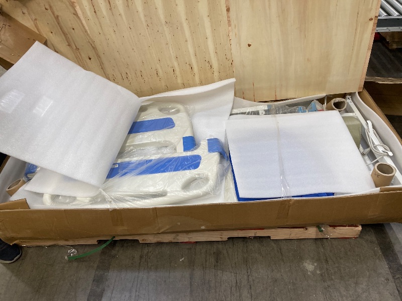 Photo 1 of **The picture is a reference, see the manual**, Premium10-Function Electric Hospital Bed for Home Use, ICU Medical Bed with Lateral Tilting, One-Button CPR Flat, 5" Locking Casters, Foam Mattress, IV Pole, Dining Table, 550 lbs Capacity, 83" x 38"